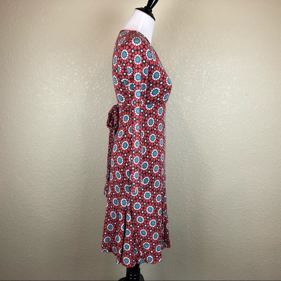 Boden Womens Wrap Dress Floral Red Size 8P - Picture 3 of 6